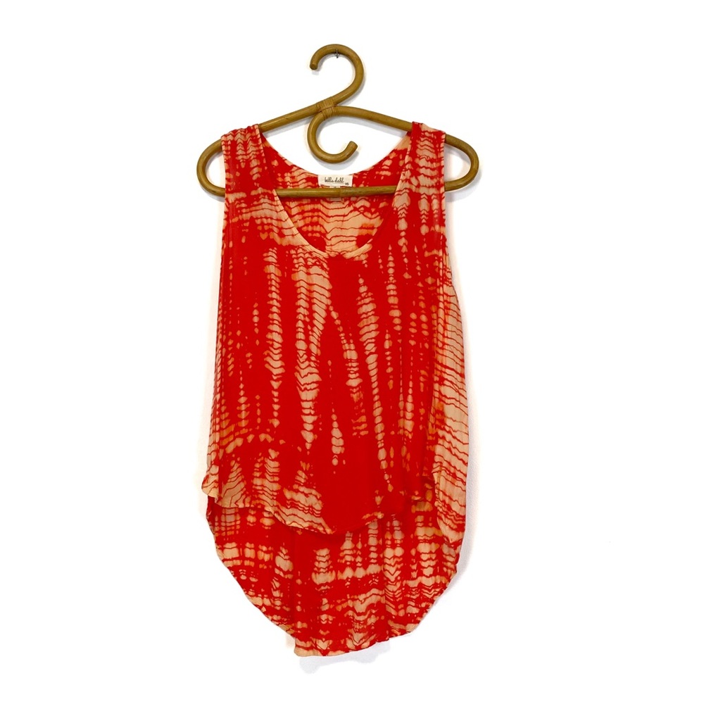 Bella Dahl | Coral Tie Dye High Low Hem Tank Size XS